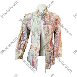 Elegant Cream and Brown Blazers with Floral Motifs